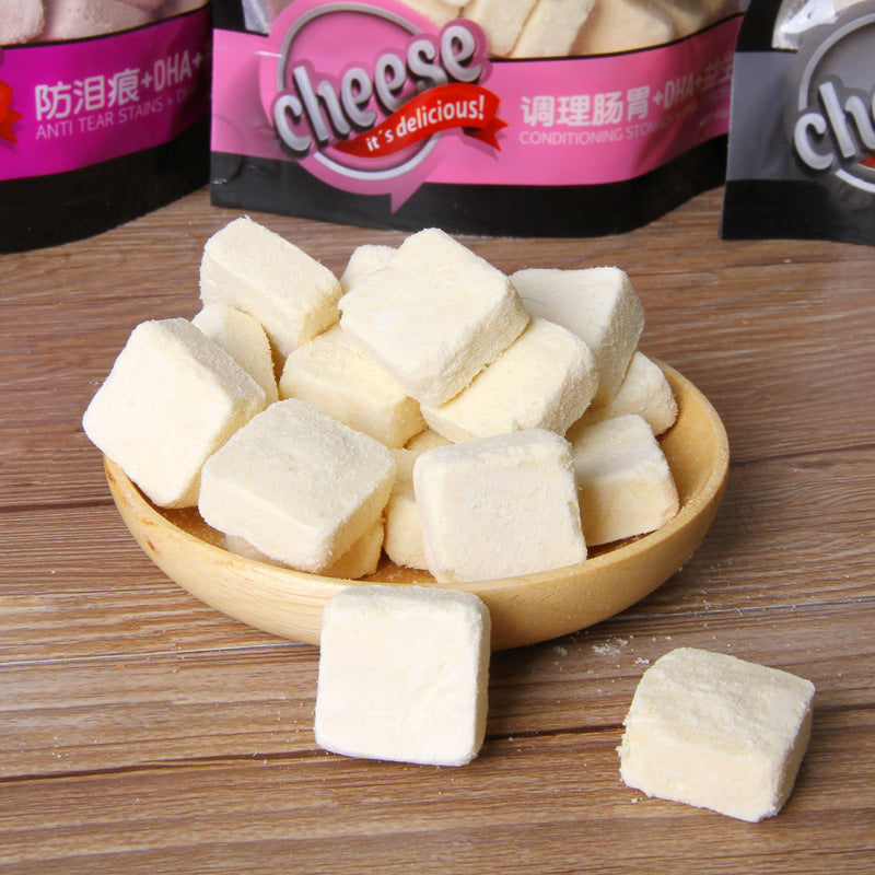 Mengbei manufacturers directly supply freeze-dried cheese 60g molar cheese pet cat purple potato snacks
