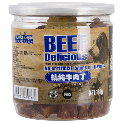 Mengbei pet beef granules 180g dog snacks training vegetable meat granules calcium supplement jerky dog snacks