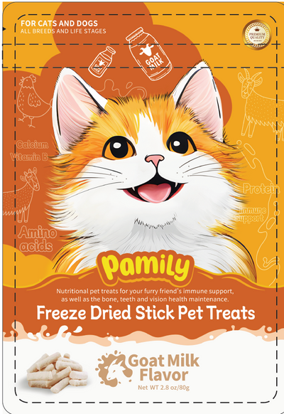 100g/3.5 ozPamily Freeze Dried Stick Cat Treats Goat Milk Flavor
