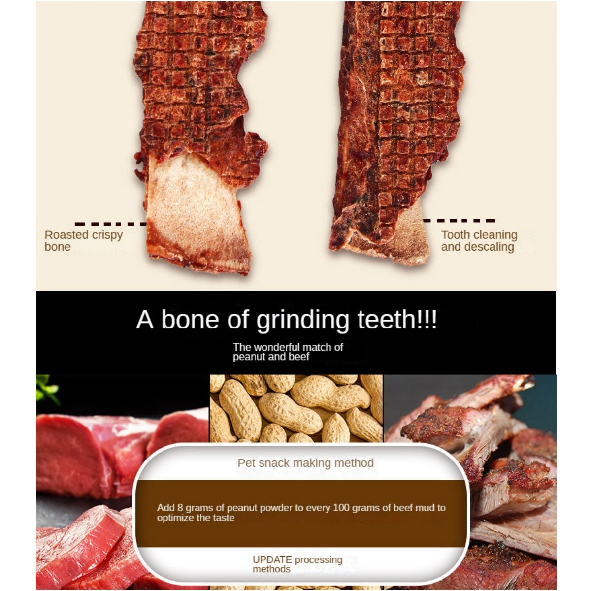 Mengbei pet finger steak 80g dog snacks teeth grinding teeth teeth bone pet snacks