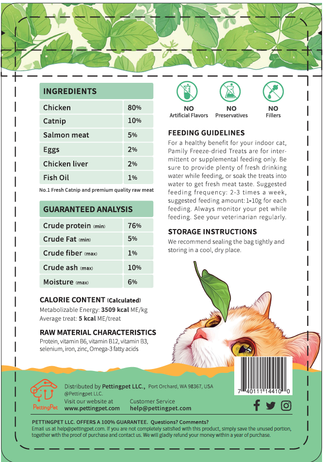 100g/3.5 ozPamily Freeze Dried Stick Cat Treats Catnip Flavor