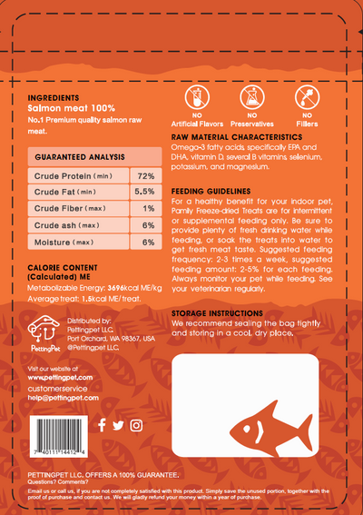 100g/3.5 ozPamily Freeze Dried Pet Treats Salmon Flavor